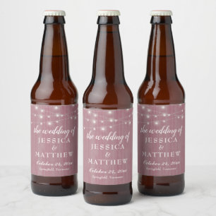 Rótulo Para Garrafa De Cerveja Luzes Rosa Russas Da Fábrica
