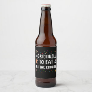 Rótulo Para Garrafa De Cerveja Mais Provável Comer Todos os Biscoitos Humor de Fi