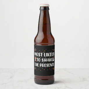 Rótulo Para Garrafa De Cerveja Mais Provável De Sacudir Os Presentes Natal Divert