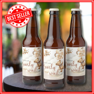 Rótulo Para Garrafa De Cerveja Mal Podemos Esperar Chuvinha Marrom Baby Shower