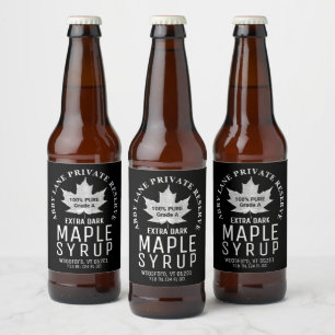 Rótulo Para Garrafa De Cerveja Mapeamento de folha branca Xarope preto Logotipo c