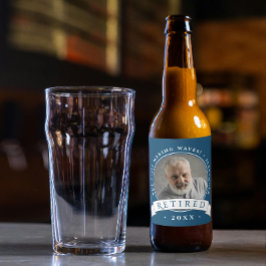 Rótulo Para Garrafa De Cerveja Marinho Elegante Clássico Azul Aposentando Foto do