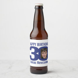 Rótulo Para Garrafa De Cerveja marinho nome personalizado aniversário de 30 anos 
