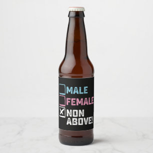 Rótulo Para Garrafa De Cerveja Masculino Feminino Não Acima! Engraçado Transgêner