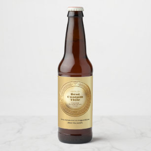 Rótulo Para Garrafa De Cerveja Medal Personalizado 3D Realista Folha Dourada Edit