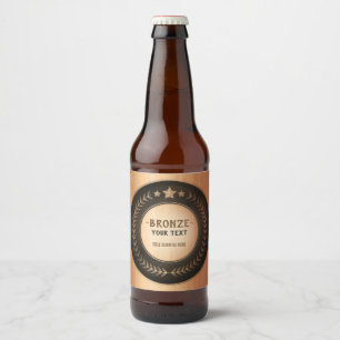 Rótulo Para Garrafa De Cerveja MEDALHA PERSONALIZADA DIY Bronze Campeão EDITÁVEL