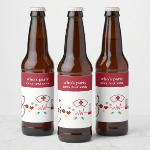 Rótulo Para Garrafa De Cerveja Médico, Enfermeiro, Medicina, hospital