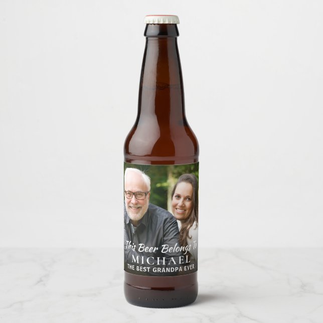 Rótulo Para Garrafa De Cerveja Melhor Vovô Alguma Foto Personalizada (Frente)
