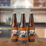 Rótulo Para Garrafa De Cerveja Melhores amigos homens, cara de festa, foto divert<br><div class="desc">Um presente para o(s) seu(s) melhor(s) amigo(s) para aniversários,  Natal ou evento especial para homens,  caras. Texto preto: melhores amigos. Personalize e use sua própria foto horizontal e adicione seus nomes. Um fundo cor de laranja queimado por uma tendência.</div>