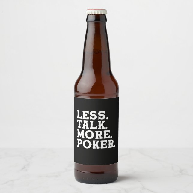 Rótulo Para Garrafa De Cerveja Menos conversa mais pôquer (Frente)
