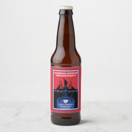 Rótulo Para Garrafa De Cerveja Mês do Caribe Patrimônio Americano