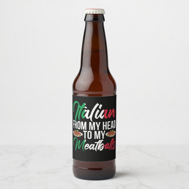 Rótulo Para Garrafa De Cerveja Minha Cabeça Para Minhas Almôndegas (Frente)