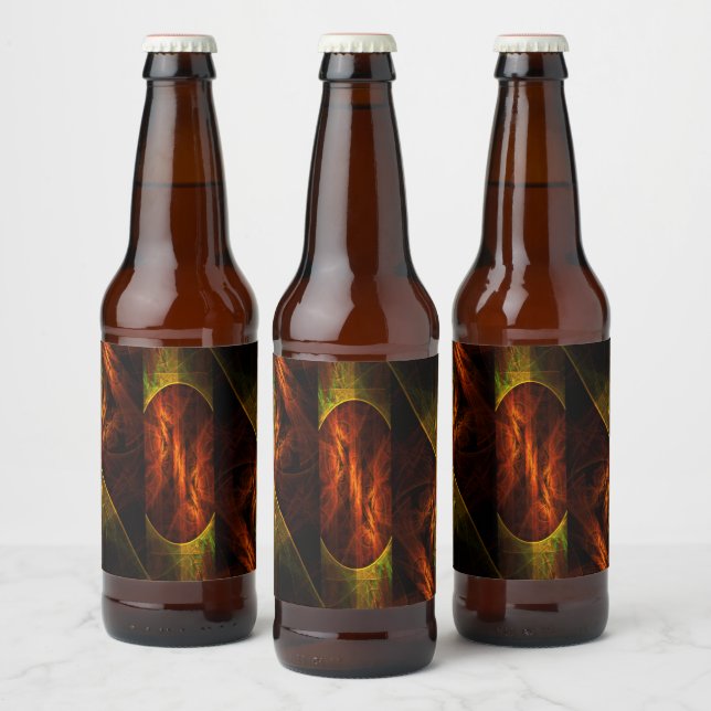 Rótulo Para Garrafa De Cerveja Mística Abstrato da selva (Garrafas)