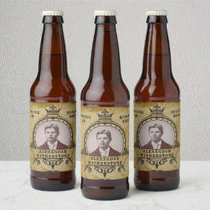 Rótulo Para Garrafa De Cerveja Modelo de Fotografia de Vintage de 50 Anos Persona