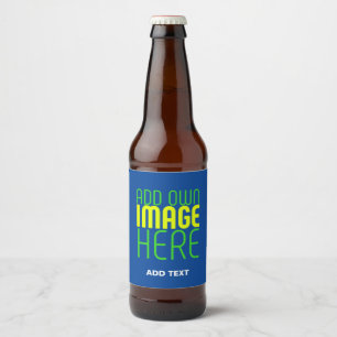 RÓTULO PARA GARRAFA DE CERVEJA MODELO DE TEXTO DE IMAGEM AZUL COBALTO EDITÁVEL MO