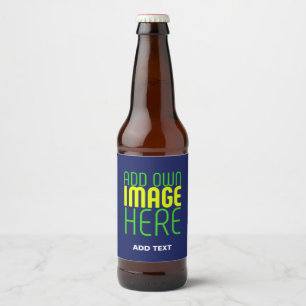 RÓTULO PARA GARRAFA DE CERVEJA MODELO DE TEXTO DE IMAGEM AZUL MARINHO FOFO EDITÁV