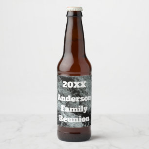 Rótulo Para Garrafa De Cerveja Moderna Reunião Familiar Branca Preta Caindo Águ