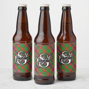 Rótulo Para Garrafa De Cerveja Monograma feliz do Tartan de Skene do clã do