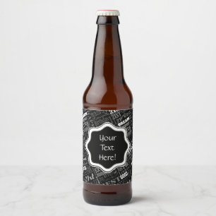 Rótulo Para Garrafa De Cerveja Monograma personalizado do partido de aniversário