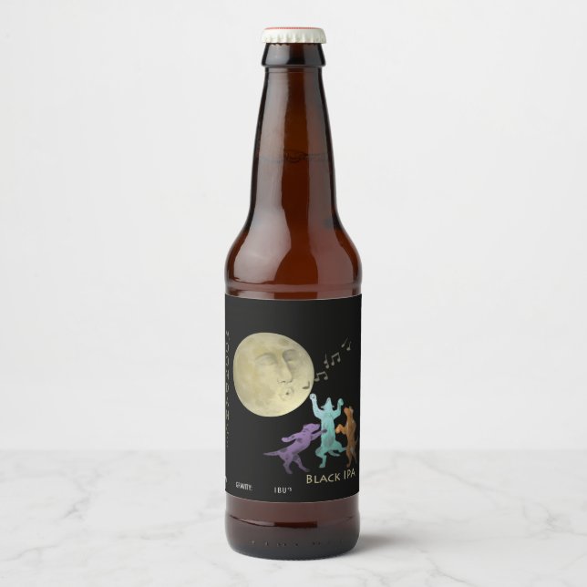 Rótulo Para Garrafa De Cerveja Moondance, nome e estilo (Frente)