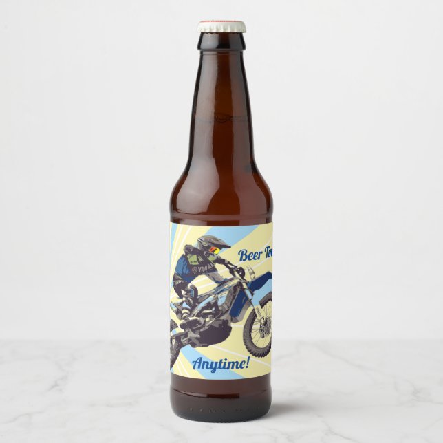 Rótulo Para Garrafa De Cerveja Motocross (Frente)