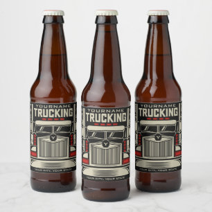 Rótulo Para Garrafa De Cerveja Motorista de Caminhão Personalizado de 18 Rodas BI