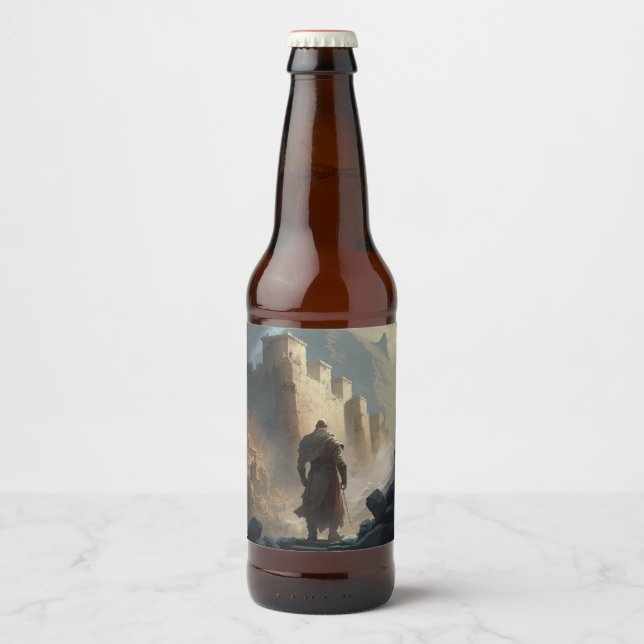 Rótulo Para Garrafa De Cerveja Mountain Town Siege (Frente)