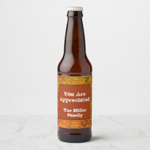 Rótulo Para Garrafa De Cerveja Muito Obrigado, Cor Laranja De Outono.