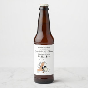 Rótulo Para Garrafa De Cerveja Mulher Art Déco Vintage com Flores Usando Chapéu C
