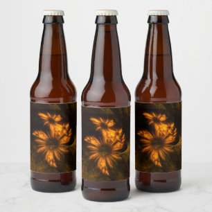 Rótulo Para Garrafa De Cerveja Mystique Garden Abstrato Art