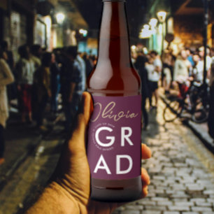 Rótulo Para Garrafa De Cerveja Na moda moderna simples Festa de formatura de Borg