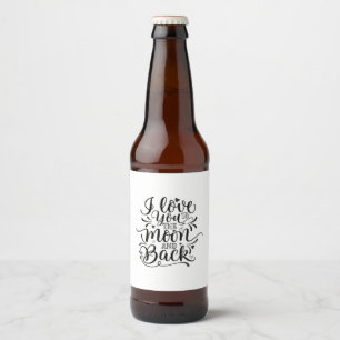 Rótulo Para Garrafa De Cerveja Namorados Art I Love You To Moon