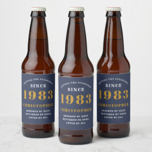 Rótulo Para Garrafa De Cerveja Nascer aniversário de 40 anos 1983 Adicionar nome