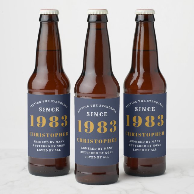 Rótulo Para Garrafa De Cerveja Nascer aniversário de 40 anos 1983 Adicionar nome  (Garrafas)