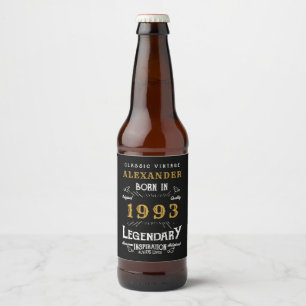 Rótulo Para Garrafa De Cerveja Nascer personalizado aniversário de 30 anos 1993 V