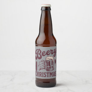 Rótulo Para Garrafa De Cerveja Natal Cervejoso Vintage Festivo Festa Homens Cerve