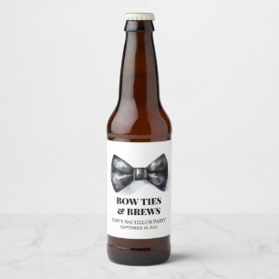 Rótulo Para Garrafa De Cerveja Noivo de Gravata Borboleta Festa de Solteirão