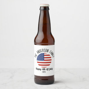 Rótulo Para Garrafa De Cerveja Nome Personalizado do Dia da Independência em 4 de