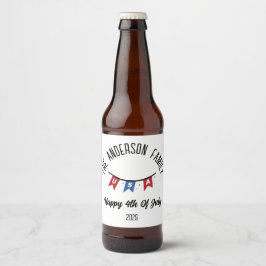 Rótulo Para Garrafa De Cerveja Nome Personalizado do Dia da Independência em 4 de