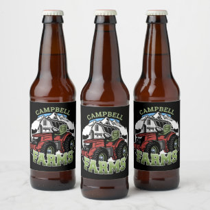 Rótulo Para Garrafa De Cerveja Nome Personalizado País Farmador de Trator de Fá