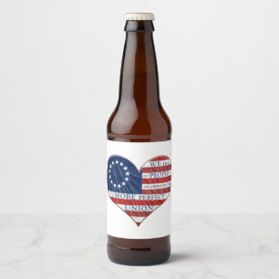 Rótulo Para Garrafa De Cerveja Nós, o Pessoas American Flag Heart