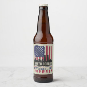Rótulo Para Garrafa De Cerveja Nunca Esqueça o Dia 11 de Setembro de 2001 Memoria