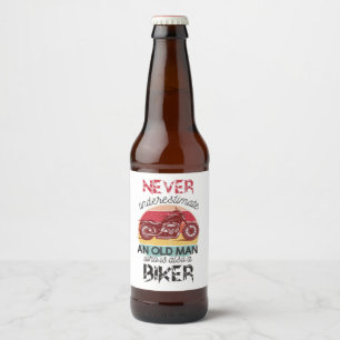 Rótulo Para Garrafa De Cerveja Nunca Subestime O Velho Biker