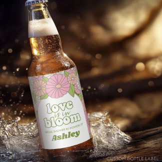 Rótulo Para Garrafa De Cerveja O Amor Está em Festa - Chás de Noiva Boho Flores