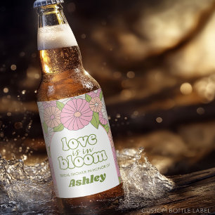 Rótulo Para Garrafa De Cerveja O amor está no Bloom - Chá de panela Boho Flowers