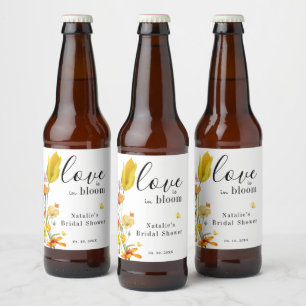 Rótulo Para Garrafa De Cerveja O amor está no Chá de panela de flor selvagem de B