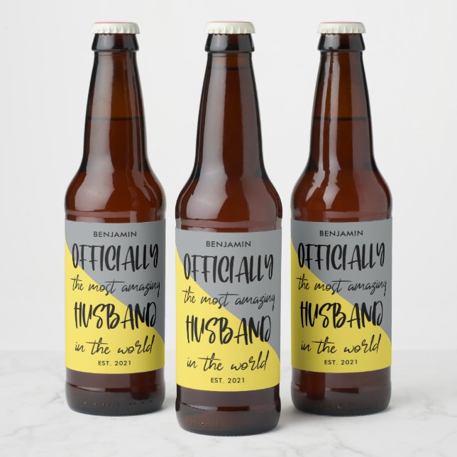 Rótulo Para Garrafa De Cerveja O Ano Mais Incrível Do Marido Estabelecido (Garrafas)