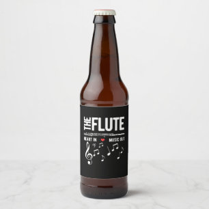 Rótulo Para Garrafa De Cerveja O Coração Flute Na Música