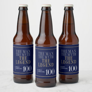Rótulo Para Garrafa De Cerveja O Homem O Mito A Lenda 100º Aniversário