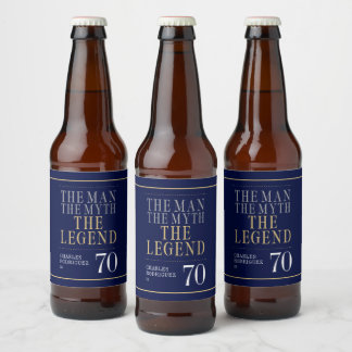 Rótulo Para Garrafa De Cerveja O Homem O Mito A Lenda 70º Aniversário